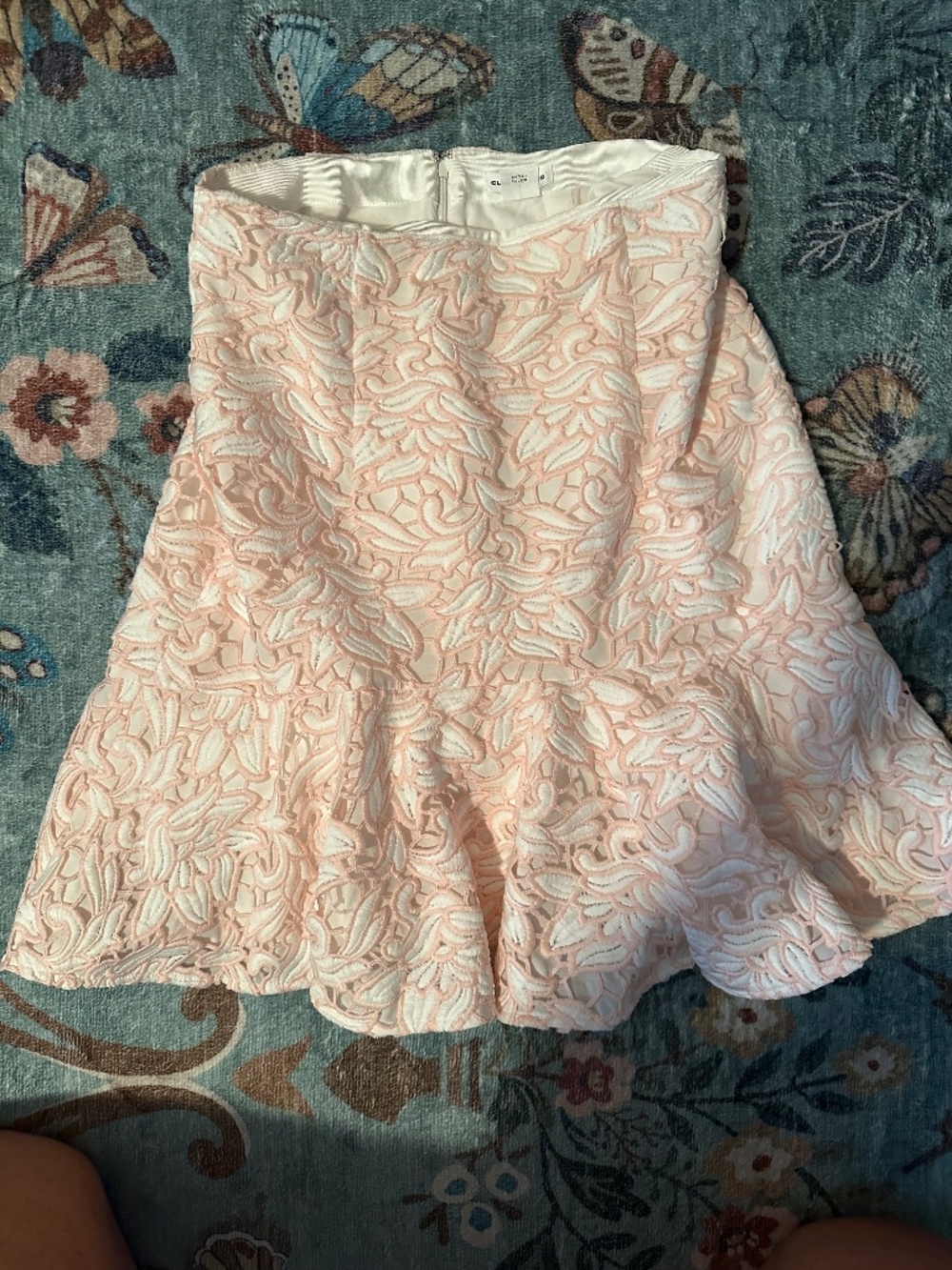 Club Monaco Pink White Lace Skirt Size 6